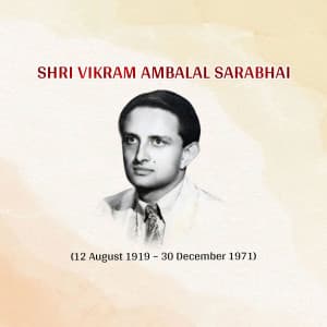 Dr Vikram Sarabhai Punyatithi poster Maker