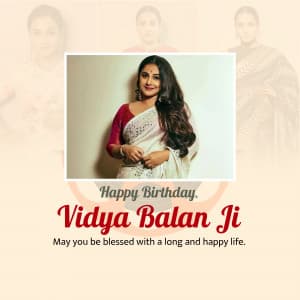 Vidya Balan Birthday advertisement banner