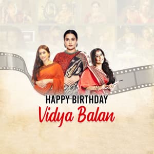 Vidya Balan Birthday greeting image