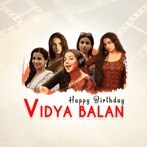 Vidya Balan Birthday marketing poster