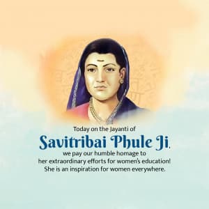 Savitribai Phule Jayanti marketing poster