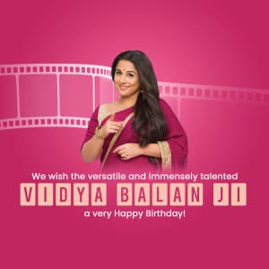 Vidya Balan Birthday marketing flyer