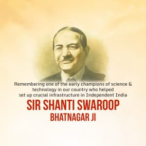 Shanti Swaroop Bhatnagar Punyatithi marketing flyer