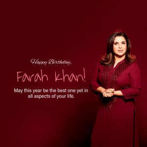 Farah Khan Birthday event advertisement