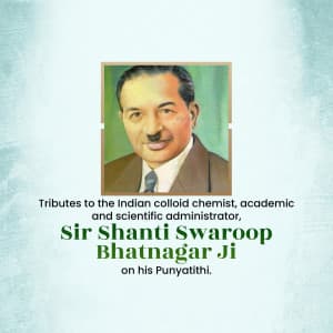 Shanti Swaroop Bhatnagar Punyatithi poster Maker