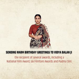 Vidya Balan Birthday event advertisement