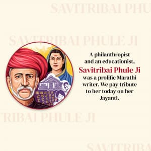 Savitribai Phule Jayanti whatsapp status poster