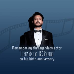 Irrfan Khan Jayanti greeting image