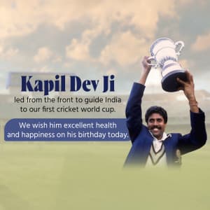 Kapil Dev Birthday greeting image