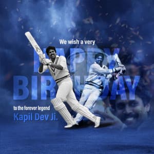 Kapil Dev Birthday marketing poster