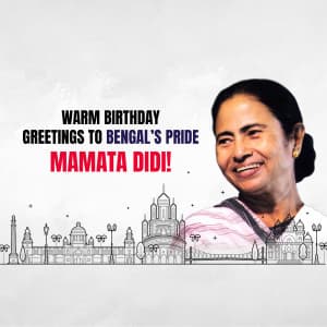 Mamata Banerjee Birthday marketing poster