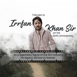 Irrfan Khan Jayanti whatsapp status poster