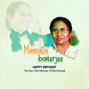 Mamata Banerjee Birthday whatsapp status poster