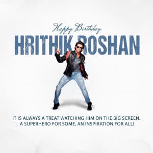 Hrithik Roshan Birthday greeting image