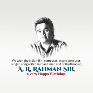 A. R. Rahman Birthday Instagram Post