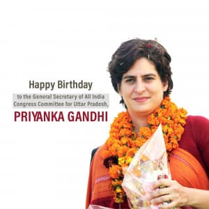 Priyanka Gandhi Birthday ad post