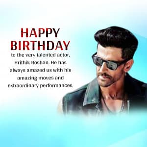 Hrithik Roshan Birthday marketing poster