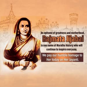 Jijabai Shahaji Bhosale Jayanti advertisement banner