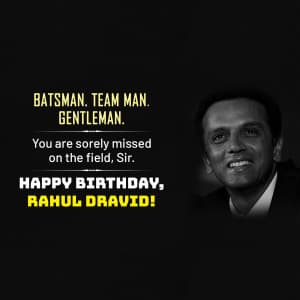 Rahul Dravid Birthday greeting image