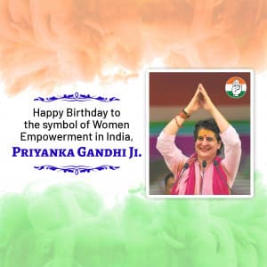Priyanka Gandhi Birthday greeting image