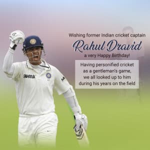 Rahul Dravid Birthday marketing poster