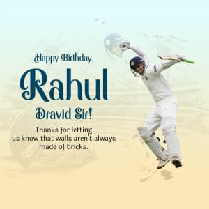 Rahul Dravid Birthday marketing flyer