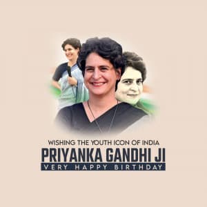 Priyanka Gandhi Birthday marketing poster