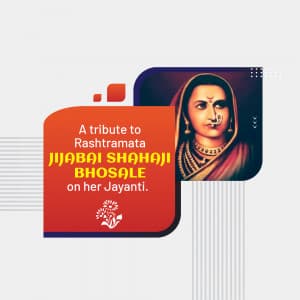 Jijabai Shahaji Bhosale Jayanti marketing poster