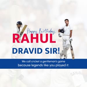 Rahul Dravid Birthday whatsapp status poster