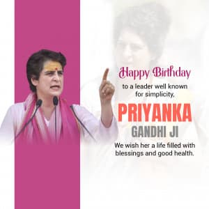 Priyanka Gandhi Birthday creative image