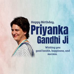 Priyanka Gandhi Birthday whatsapp status poster