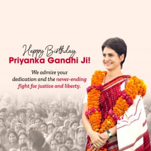 Priyanka Gandhi Birthday Facebook Poster