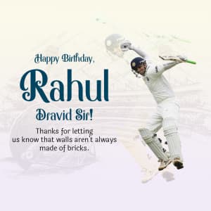 Rahul Dravid Birthday Facebook Poster