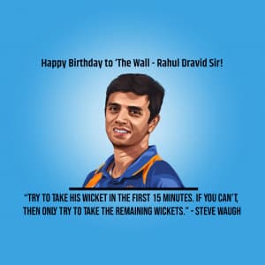 Rahul Dravid Birthday event advertisement