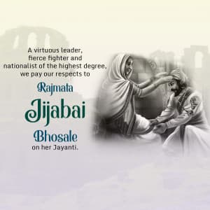 Jijabai Shahaji Bhosale Jayanti Facebook Poster