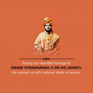 Swami Vivekananda Jayanti whatsapp status poster