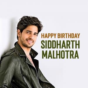 Sidharth Malhotra Birthday flyer