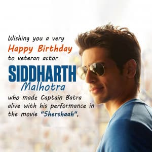 Sidharth Malhotra Birthday event poster