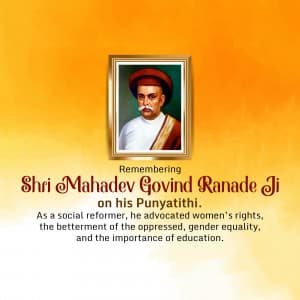 Mahadev Govind Ranade Punyatithi greeting image
