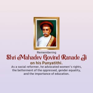 Mahadev Govind Ranade Punyatithi marketing poster