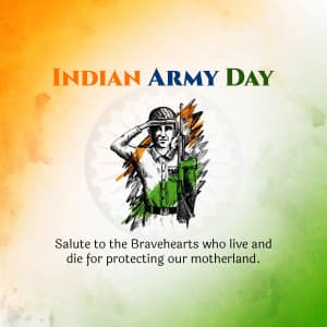 Indian Army Day marketing flyer