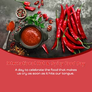 International Hot & Spicy Food Day whatsapp status poster