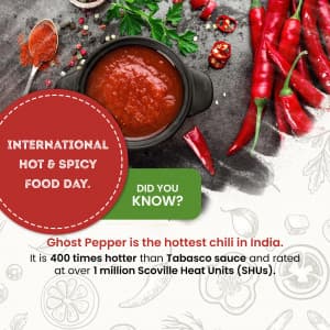 International Hot & Spicy Food Day greeting image