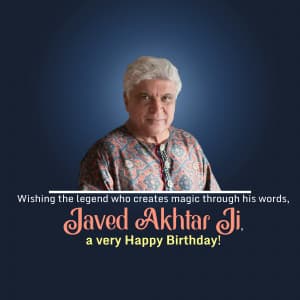 Javed Akhtar Birthday event poster