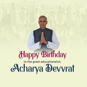 Acharya Devvrat Birthday advertisement banner