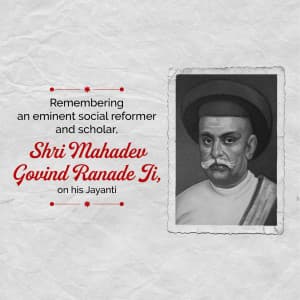 Mahadev Govind Ranade Jayanti advertisement banner