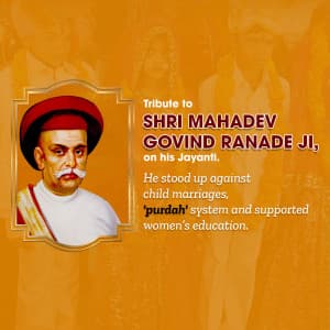 Mahadev Govind Ranade Jayanti greeting image