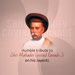 Mahadev Govind Ranade Jayanti marketing flyer