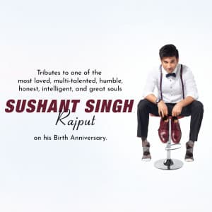Sushant Singh Rajput Birth Anniversary marketing flyer