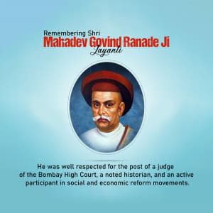 Mahadev Govind Ranade Jayanti Facebook Poster